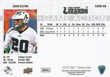 2010 Upper Deck Major League Lacrosse #68 John Glynn Back
